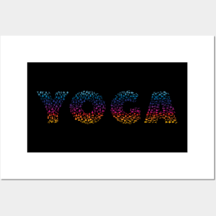 The word Yoga made of Yoga poses Posters and Art